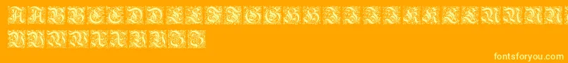 KanzleiInitialen Font – Yellow Fonts on Orange Background