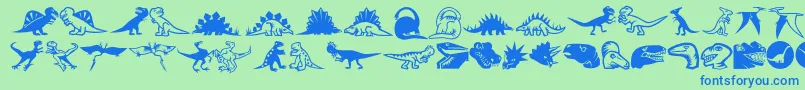 Fonte Minipicslildinos – fontes azuis em um fundo verde