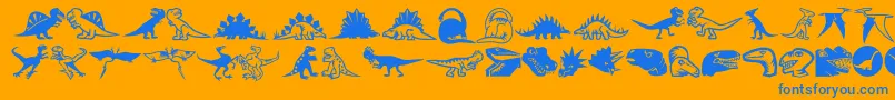 Minipicslildinos Font – Blue Fonts on Orange Background