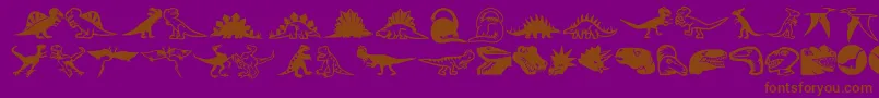 Minipicslildinos-Schriftart – Braune Schriften auf violettem Hintergrund