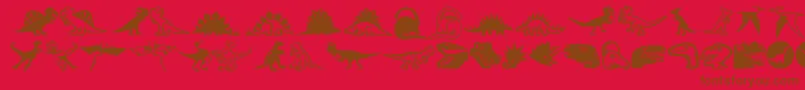 Minipicslildinos Font – Brown Fonts on Red Background