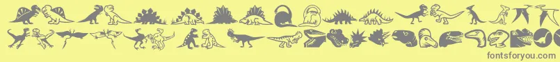 Fonte Minipicslildinos – fontes cinzas em um fundo amarelo