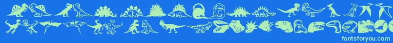 Шрифт Minipicslildinos – зелёные шрифты на синем фоне