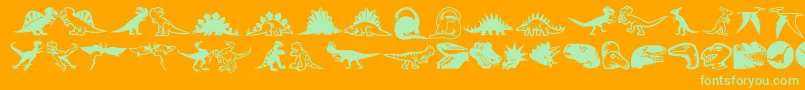 Minipicslildinos Font – Green Fonts on Orange Background