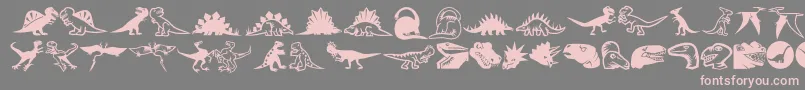 Minipicslildinos-Schriftart – Rosa Schriften auf grauem Hintergrund