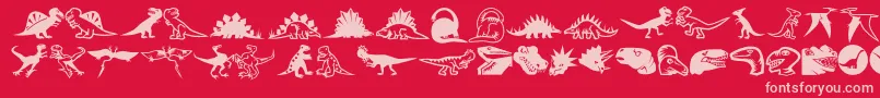 Minipicslildinos Font – Pink Fonts on Red Background