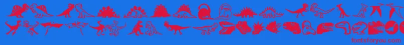 Minipicslildinos Font – Red Fonts on Blue Background