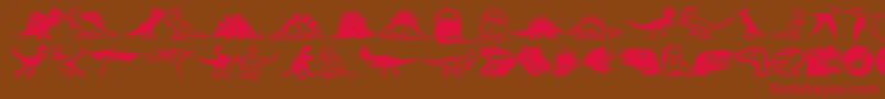 Minipicslildinos Font – Red Fonts on Brown Background