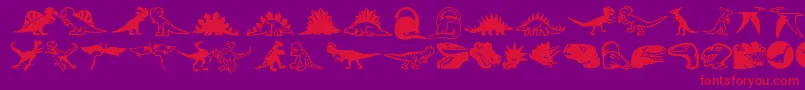 Minipicslildinos-Schriftart – Rote Schriften auf violettem Hintergrund
