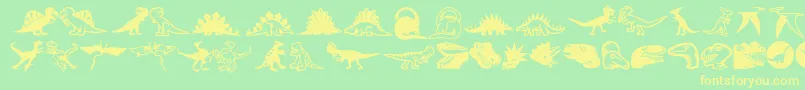 Minipicslildinos Font – Yellow Fonts on Green Background