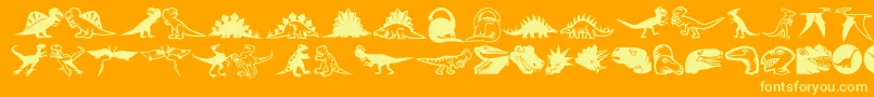 Fonte Minipicslildinos – fontes amarelas em um fundo laranja