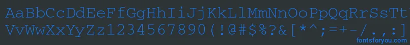 Więcej informacji o czcionce Courierkoictt Czcionka Courierkoictt – niebieskie czcionki na czarnym tle