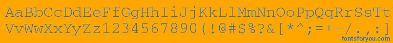 Шрифт Courierkoictt – синие шрифты на оранжевом фоне