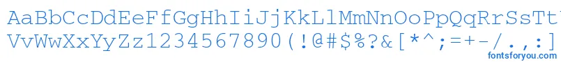 Courierkoictt-fontti – siniset fontit valkoisella taustalla