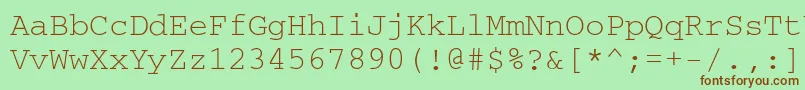 Courierkoictt Font – Brown Fonts on Green Background