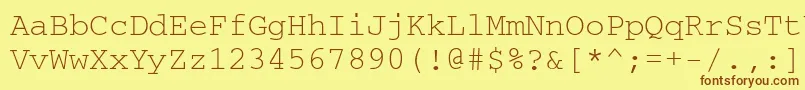 Courierkoictt Font – Brown Fonts on Yellow Background
