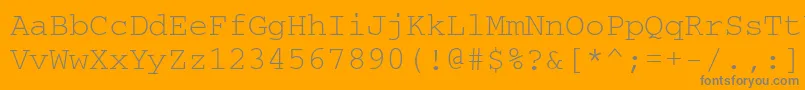 Fonte Courierkoictt – fontes cinzas em um fundo laranja