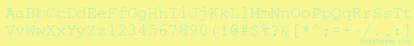Шрифт Courierkoictt – зелёные шрифты на жёлтом фоне