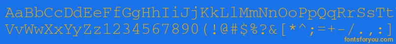 Courierkoictt Font – Orange Fonts on Blue Background