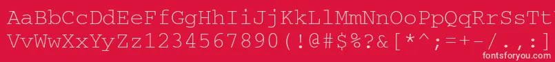 Courierkoictt Font – Pink Fonts on Red Background