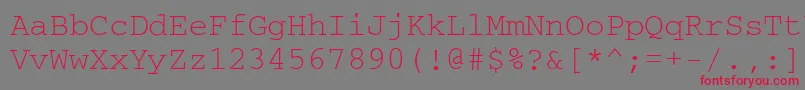 Courierkoictt Font – Red Fonts on Gray Background