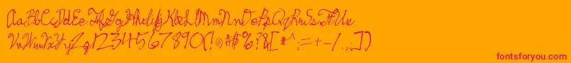 Skeetch Font – Red Fonts on Orange Background