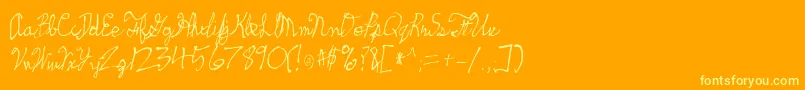 Skeetch Font – Yellow Fonts on Orange Background