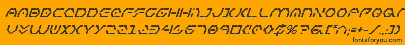 Fonte Zetasentrybi – fontes pretas em um fundo laranja