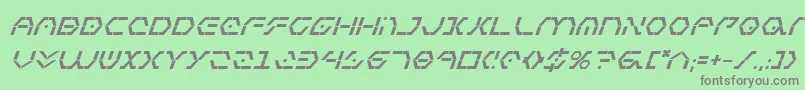 フォントZetasentrybi – 緑の背景に灰色の文字