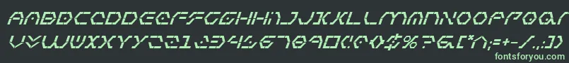 フォントZetasentrybi – 黒い背景に緑の文字