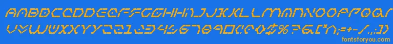 Fonte Zetasentrybi – fontes laranjas em um fundo azul