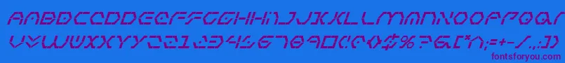 フォントZetasentrybi – 紫色のフォント、青い背景