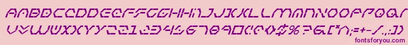 フォントZetasentrybi – ピンクの背景に紫のフォント