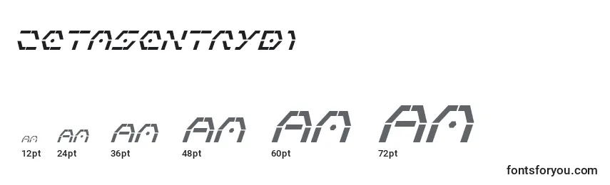 Размеры шрифта Zetasentrybi
