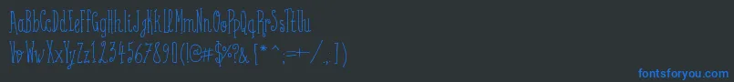 CoffeeWritten Font – Blue Fonts on Black Background
