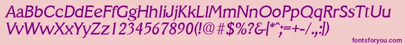 VeracruzRegularita Font – Purple Fonts on Pink Background