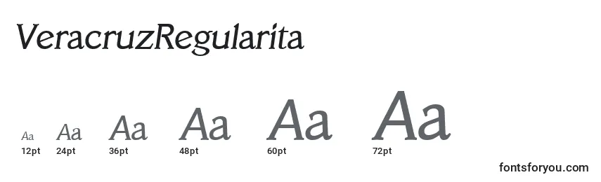 Размеры шрифта VeracruzRegularita