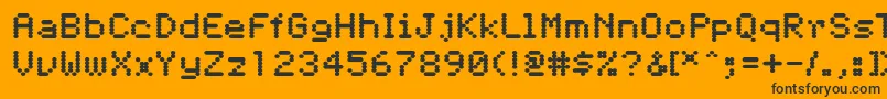 Pfdigerati-Schriftart – Schwarze Schriften auf orangefarbenem Hintergrund