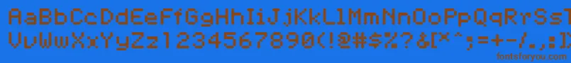 Pfdigerati Font – Brown Fonts on Blue Background