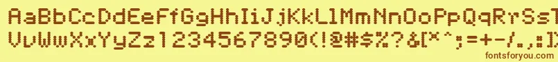 Pfdigerati Font – Brown Fonts on Yellow Background