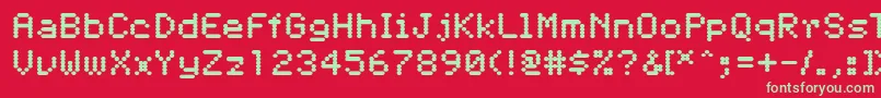 Pfdigerati Font – Green Fonts on Red Background