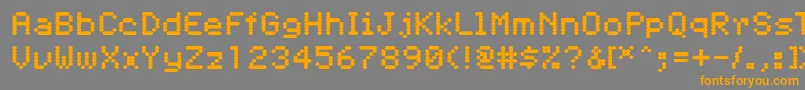 フォントPfdigerati – オレンジの文字は灰色の背景にあります。