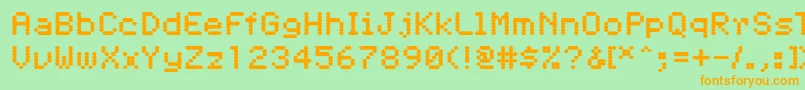 Pfdigerati Font – Orange Fonts on Green Background