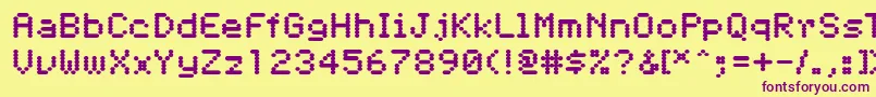 Pfdigerati Font – Purple Fonts on Yellow Background
