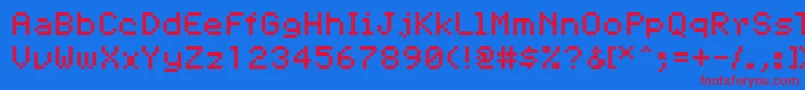 Pfdigerati-Schriftart – Rote Schriften auf blauem Hintergrund