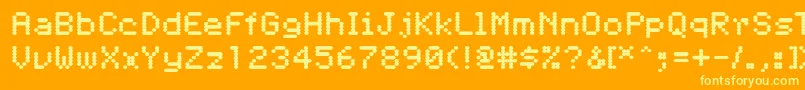 Pfdigerati Font – Yellow Fonts on Orange Background