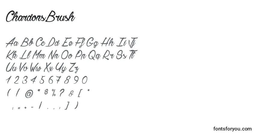 A fonte ChardonsBrush – alfabeto, números, caracteres especiais