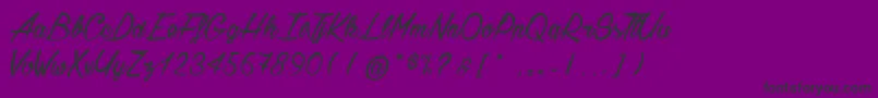 ChardonsBrush-Schriftart – Schwarze Schriften auf violettem Hintergrund