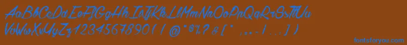 ChardonsBrush Font – Blue Fonts on Brown Background