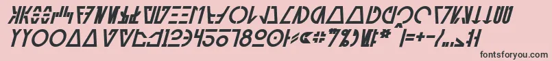 AurebeshCantinaBoldItalic Font – Black Fonts on Pink Background